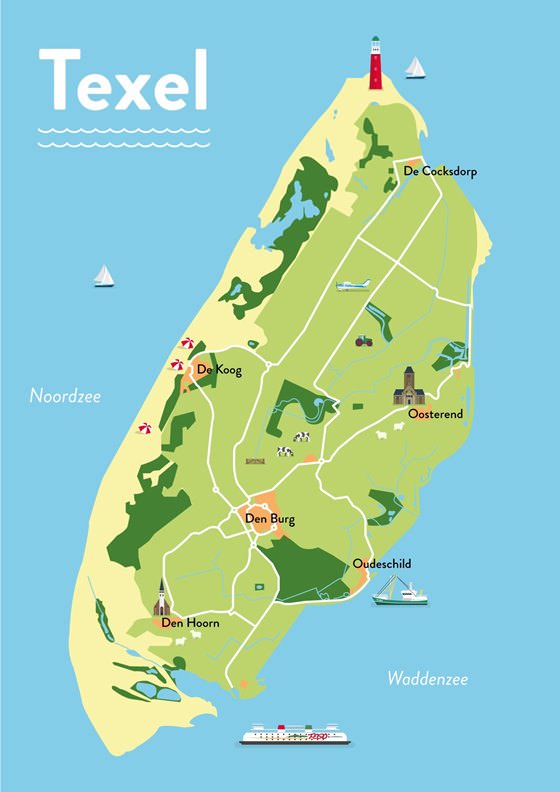 Подробная карта острова Тексел 2