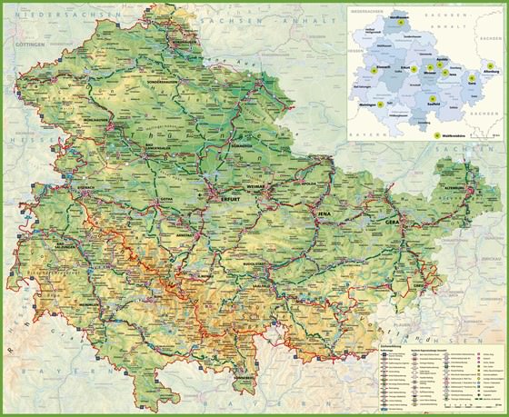 Детальная карта Тюрингии 1