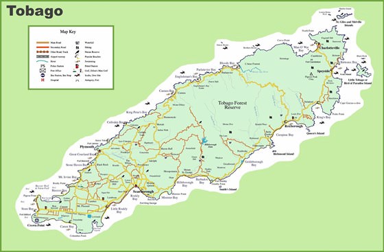 Large map of Tobago Island 1