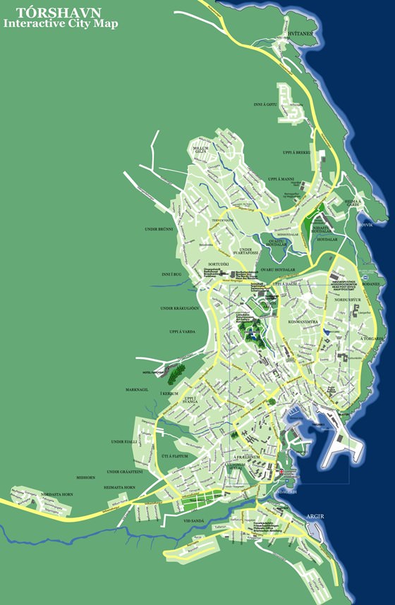 Large map of Torshavn 1