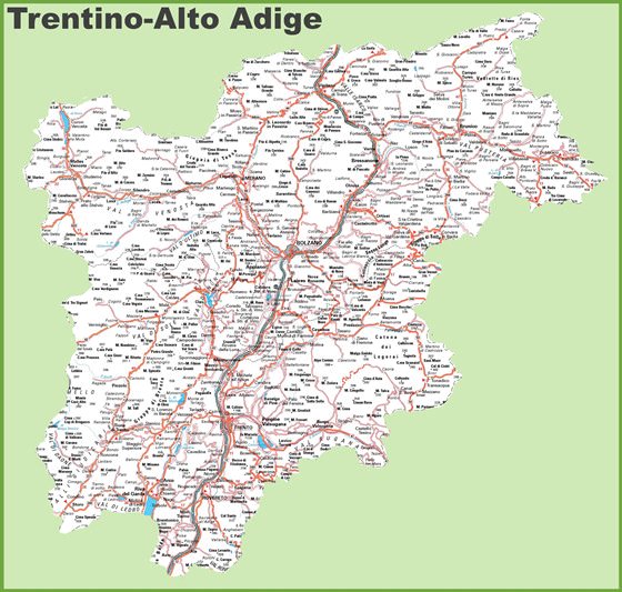 Детальная карта Трентино 1
