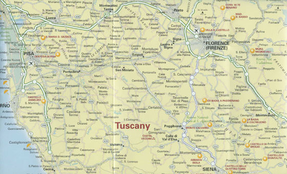 Large map of Tuscany 1