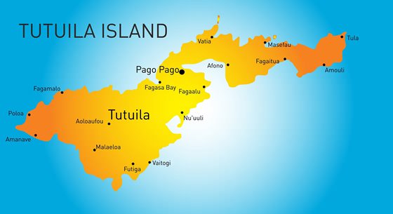Детальная карта острова Тутуила 1