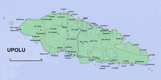 Детальная карта острова Уполу 1