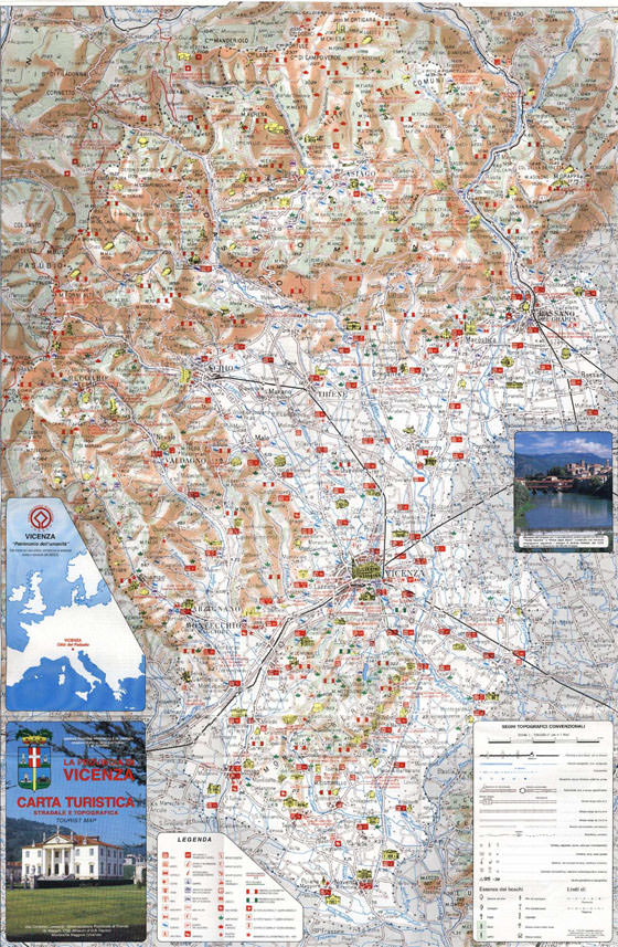 Hoge-resolutie kaart van Vicenza
