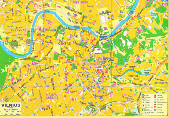 Large map of Vilnius 1