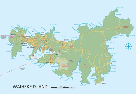 Детальная карта острова Вайкеке 1