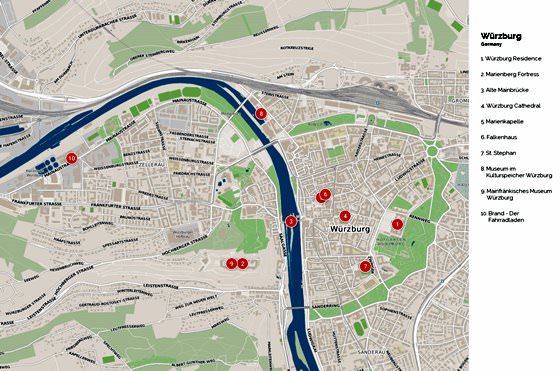 Detailed map of Wurzburg 2