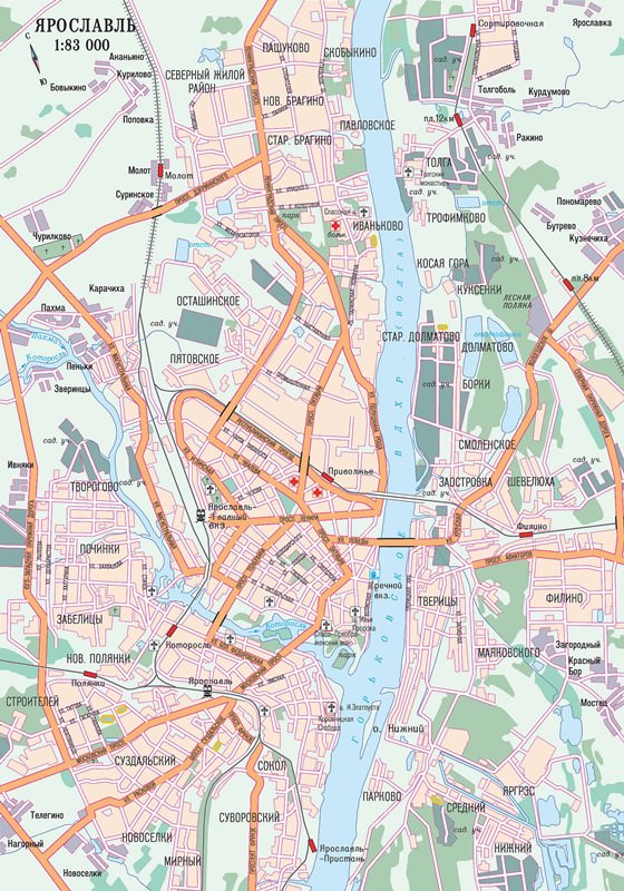 Large map of Yaroslavl 1