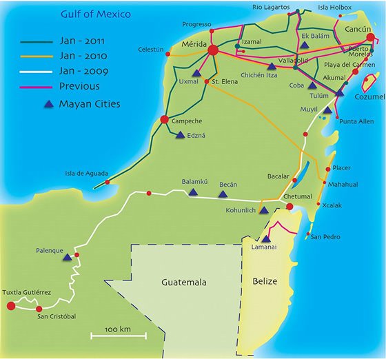 Подробная карта Юкатана 2
