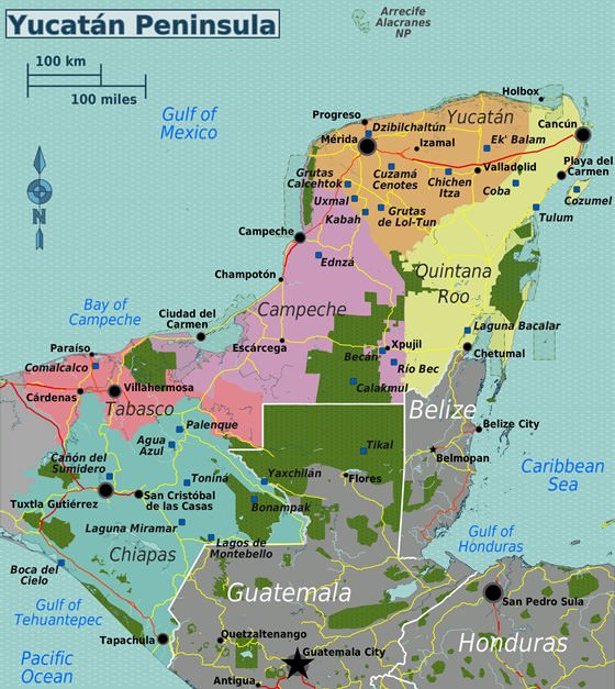 Детальная карта Юкатана 3