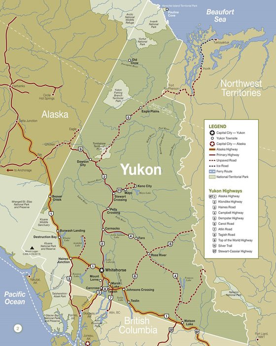 Подробная карта Юкона 2