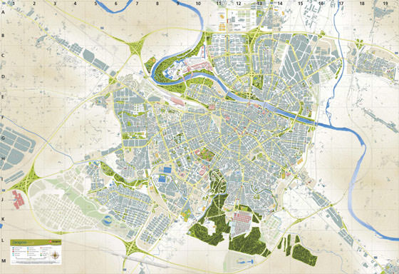 Gedetailleerde plattegrond van Zaragoza
