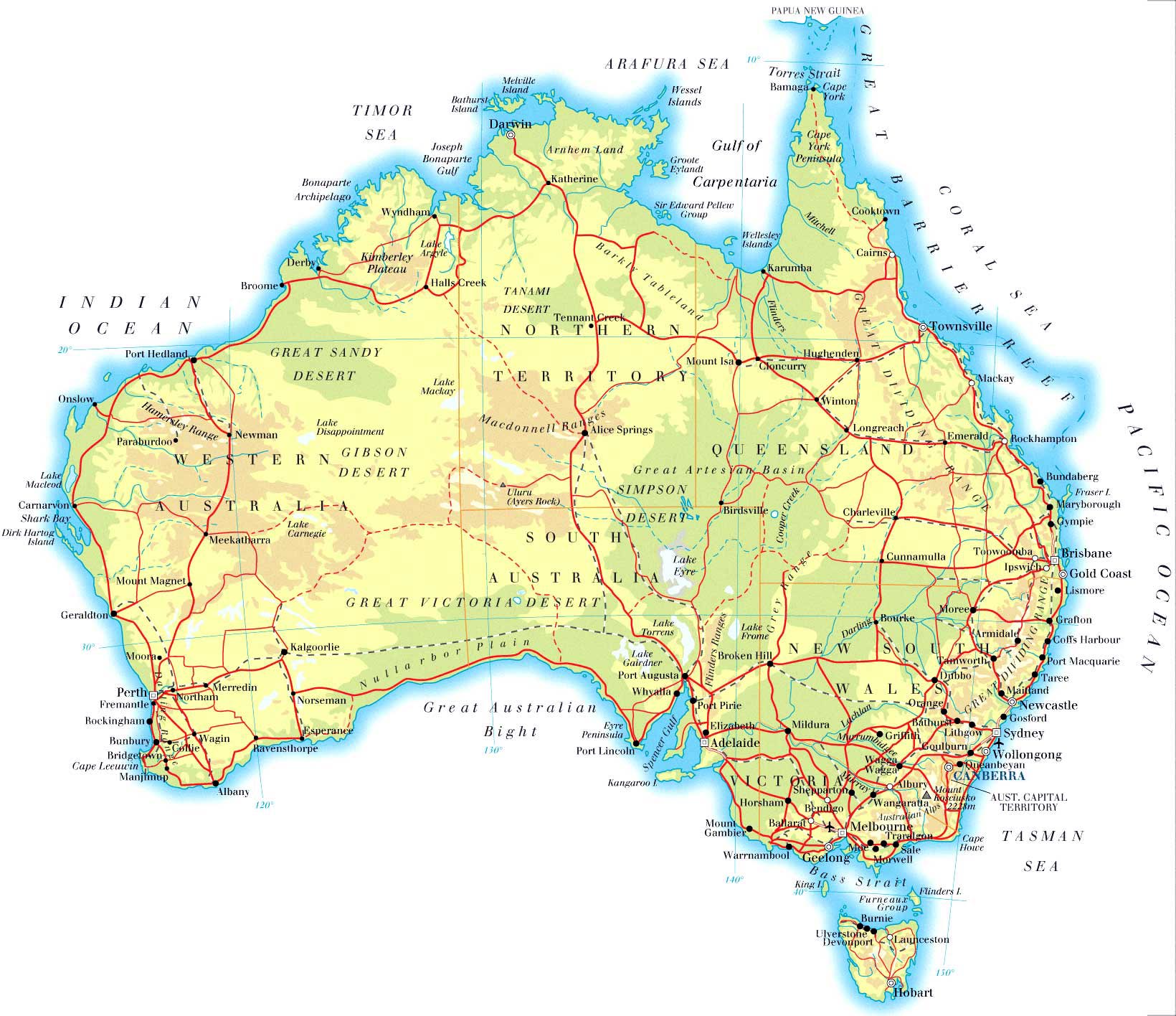 Australien Karte : Australien Karte Von Sydney Nach Brisbane Australia ...