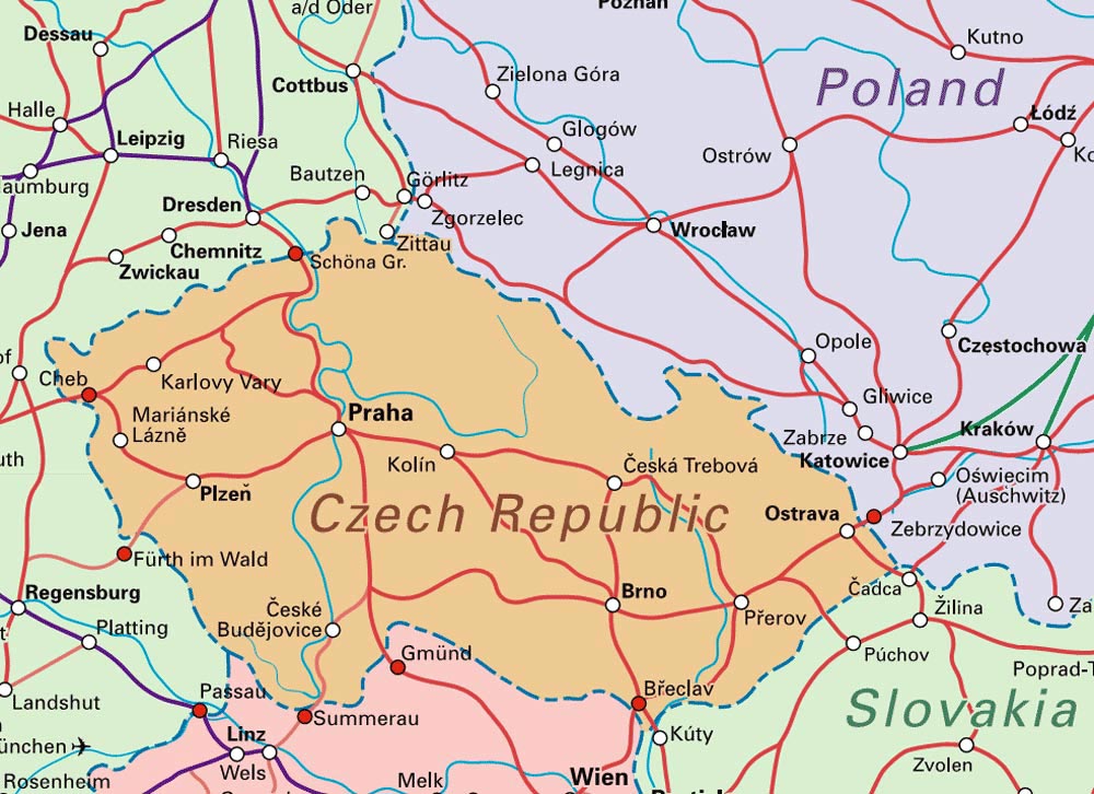 tourist map czech republic