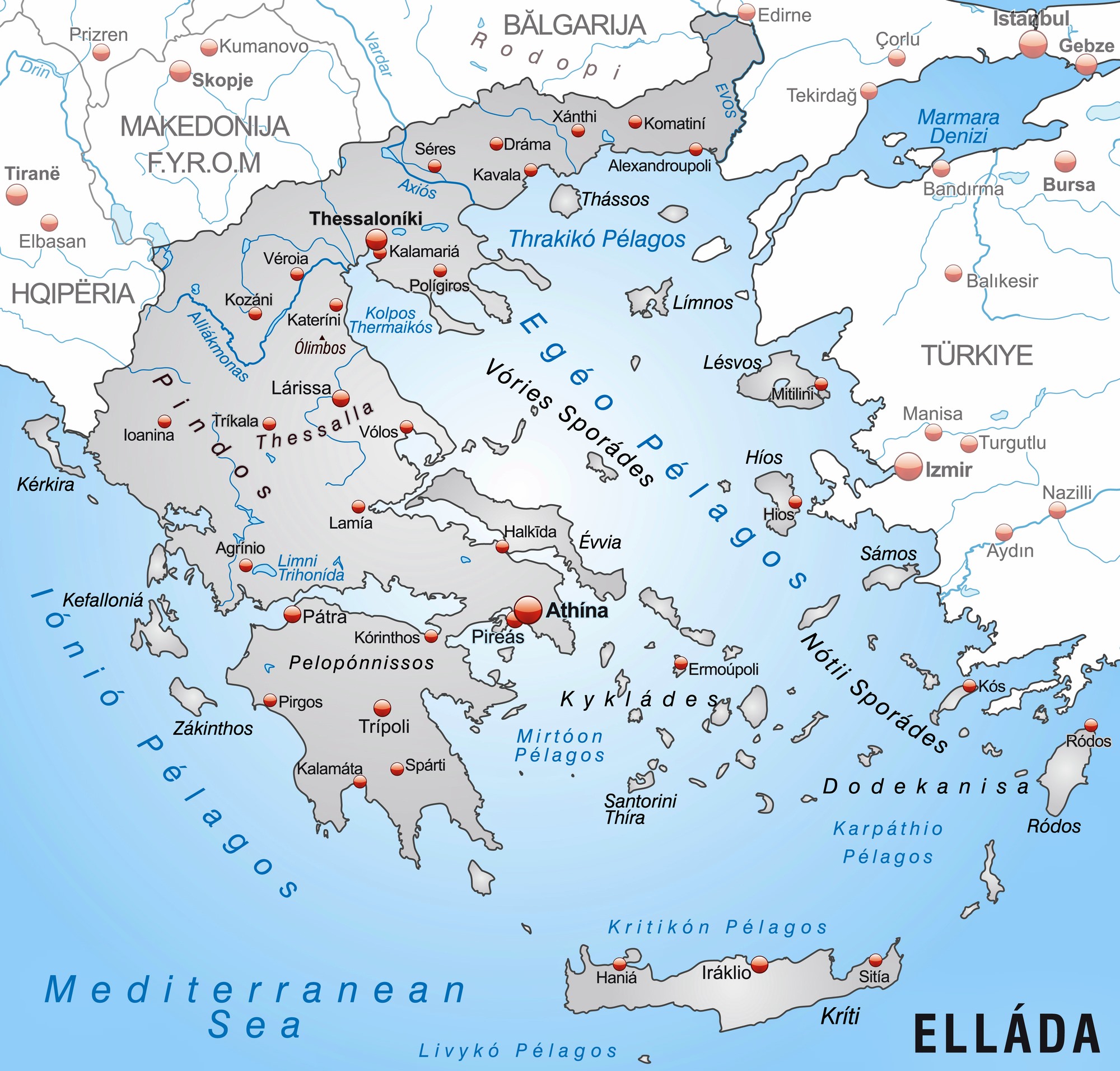 Greece Map Printable Greece Is Home To A Series Of Ancient Volcanoes ...