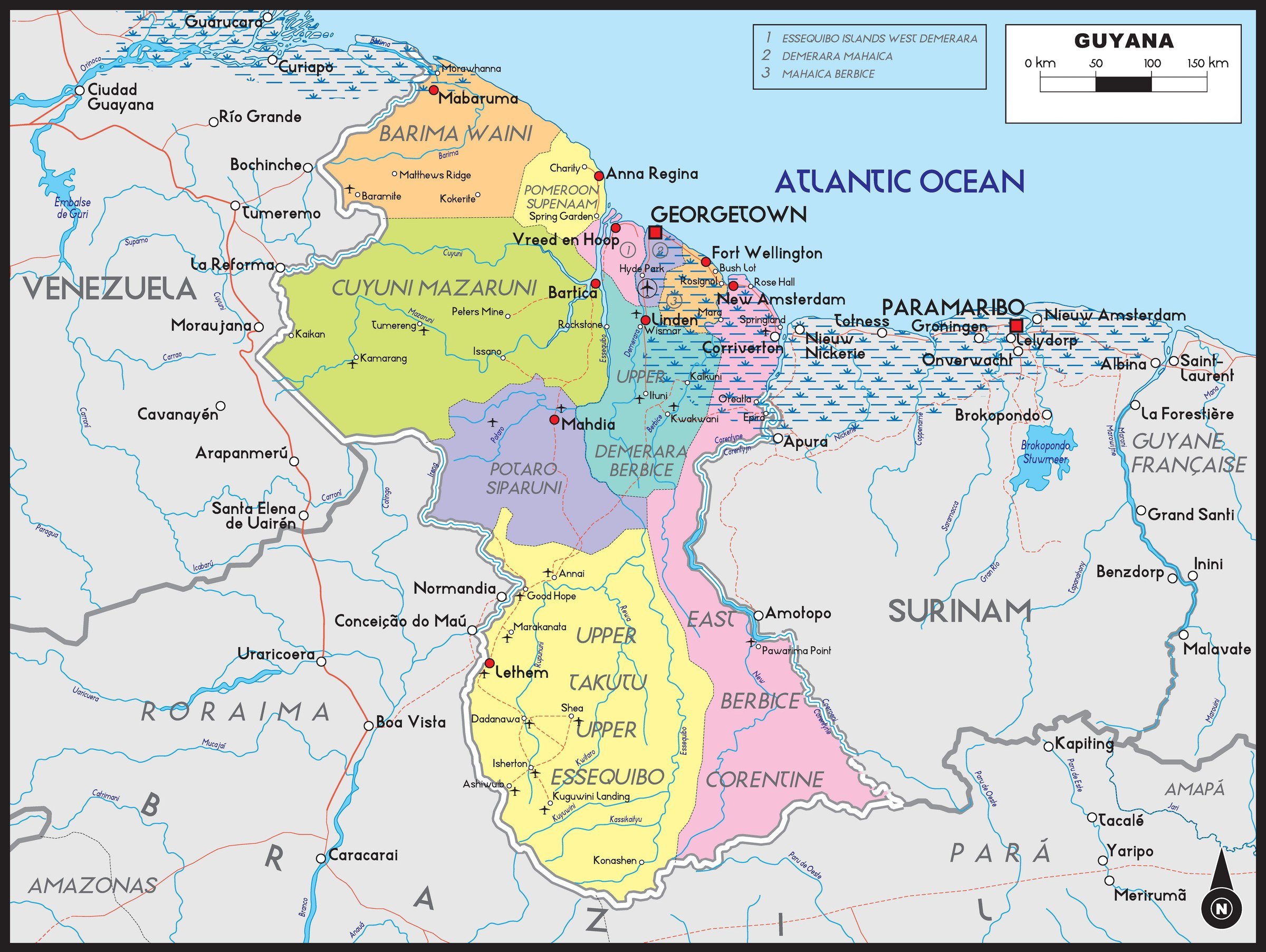 Maps of Guyana.