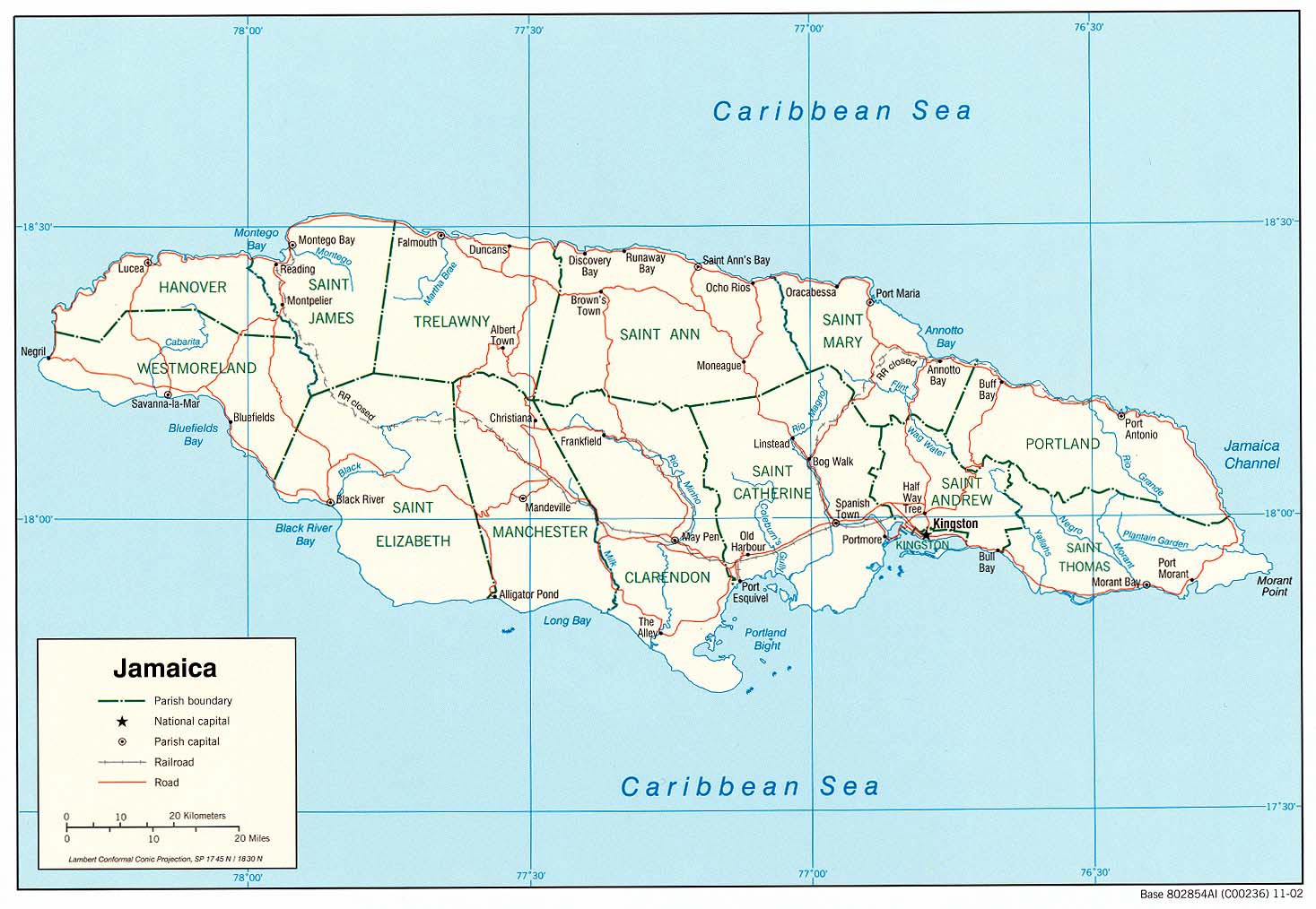 Map Of Jamaica In Atlas 