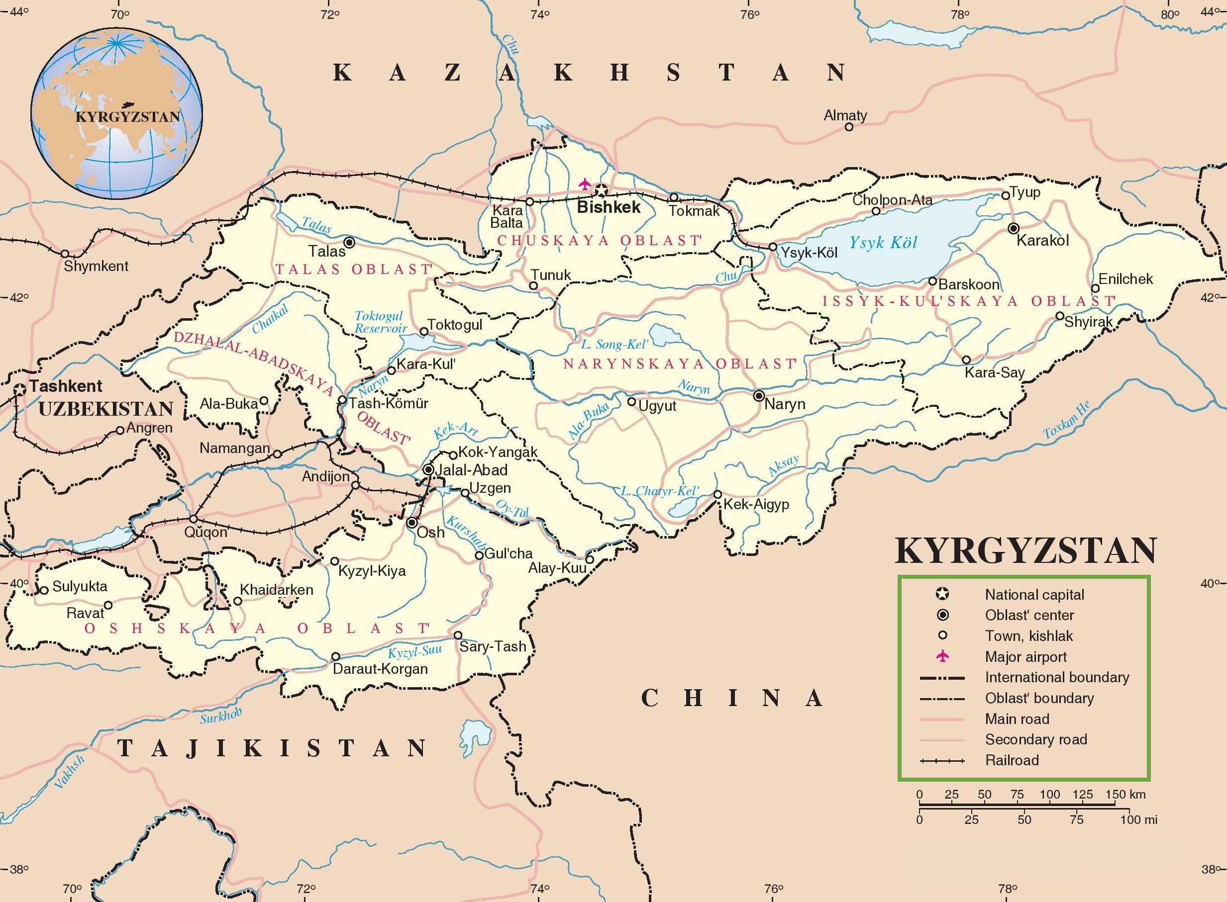 Карты Киргизии