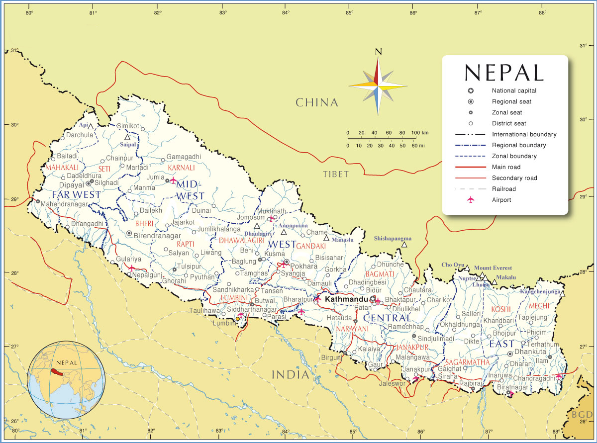 Nepal Maps Printable Maps Of Nepal For Download