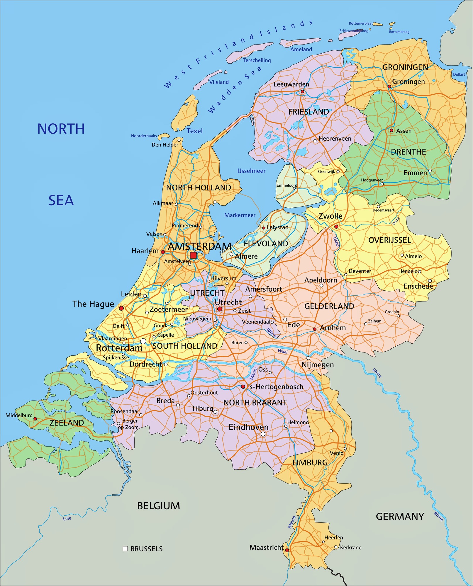 netherlands travel advisory map