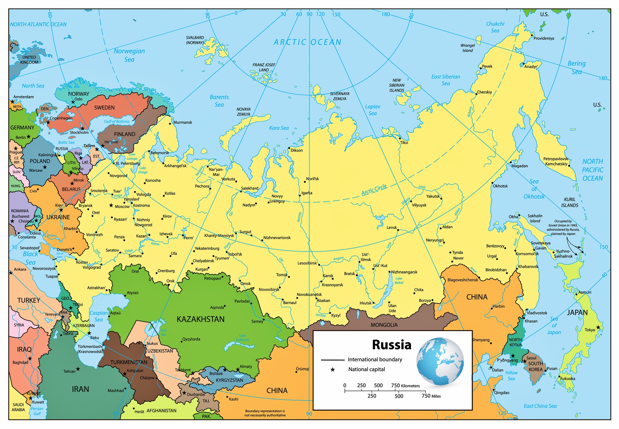 Rusya haritası, komşuları ve şehirleri... - Son Dakika Haberler