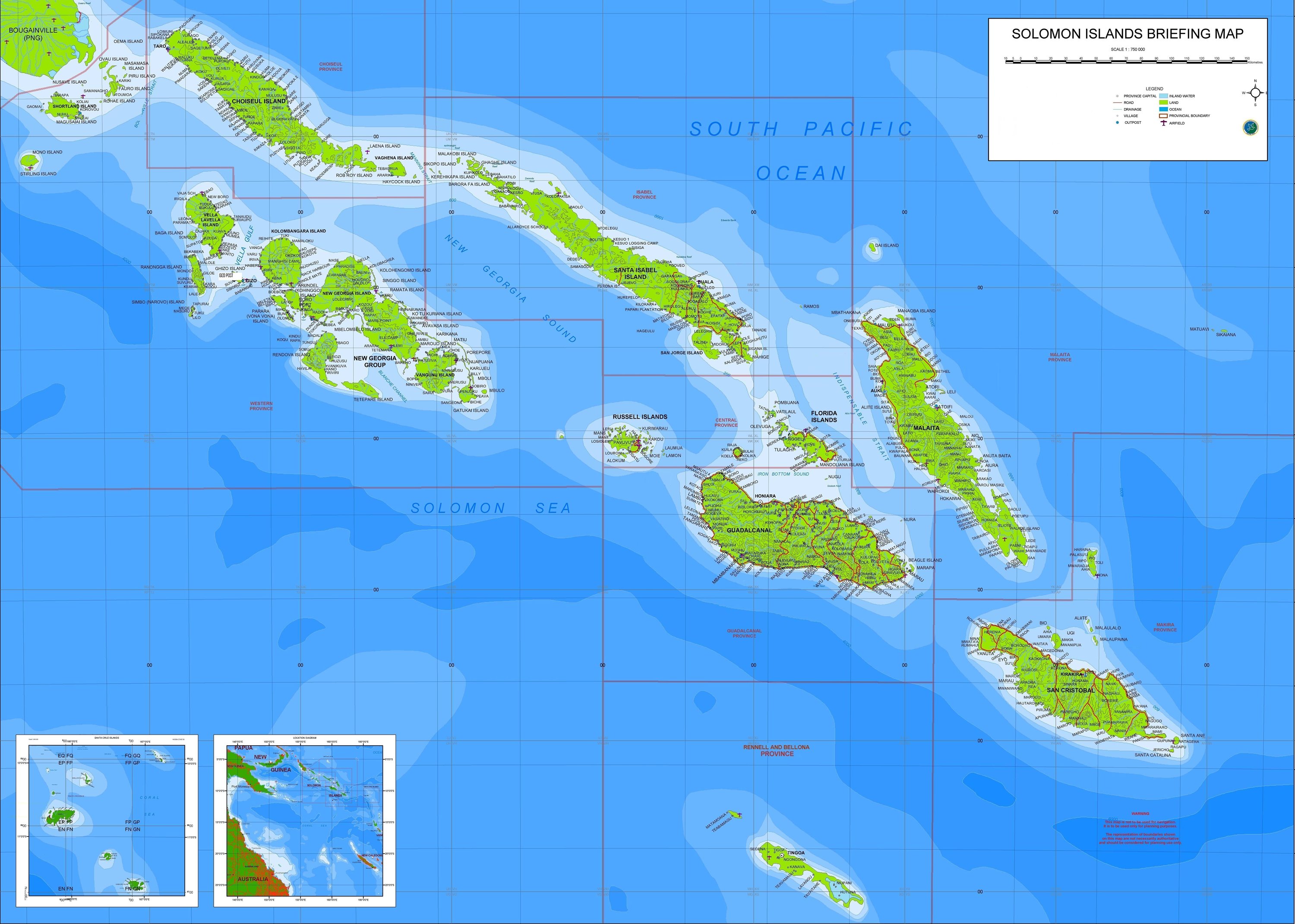 flexibel Ramkoers Verlichting Karten von Salomon-Inseln | Karten von Salomon-Inseln zum Herunterladen und  Drucken