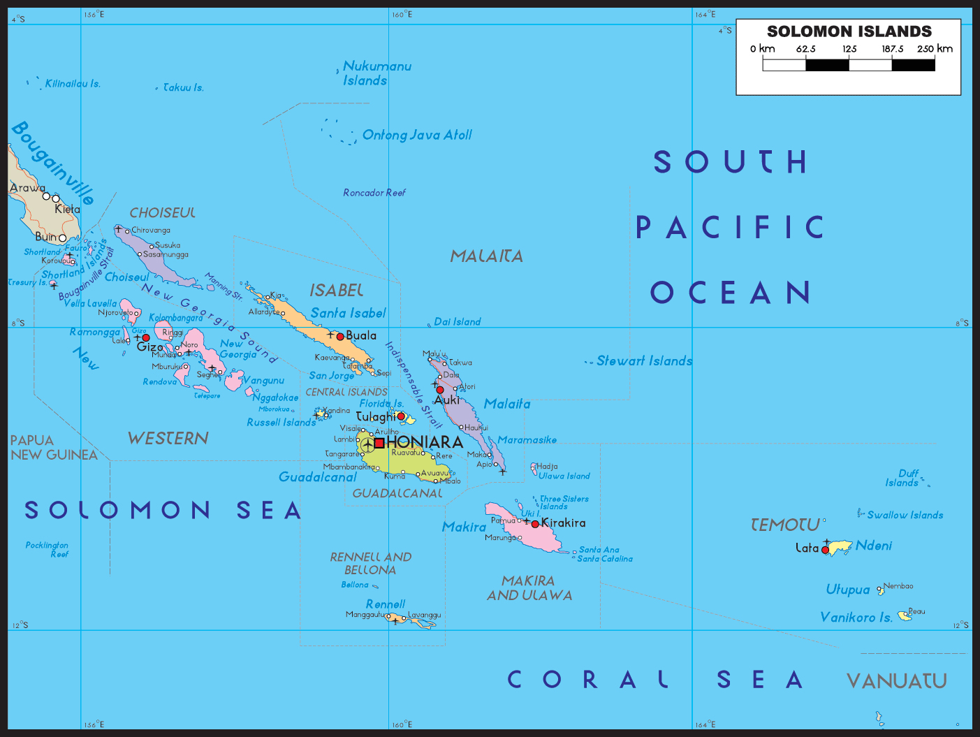 Solomon Islands Maps | Printable Maps of Solomon Islands for Download