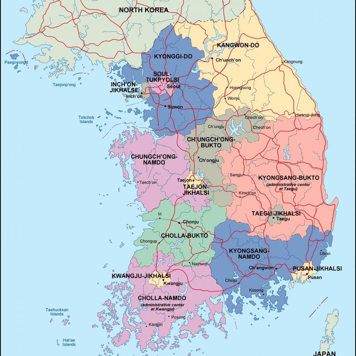 korea travel map