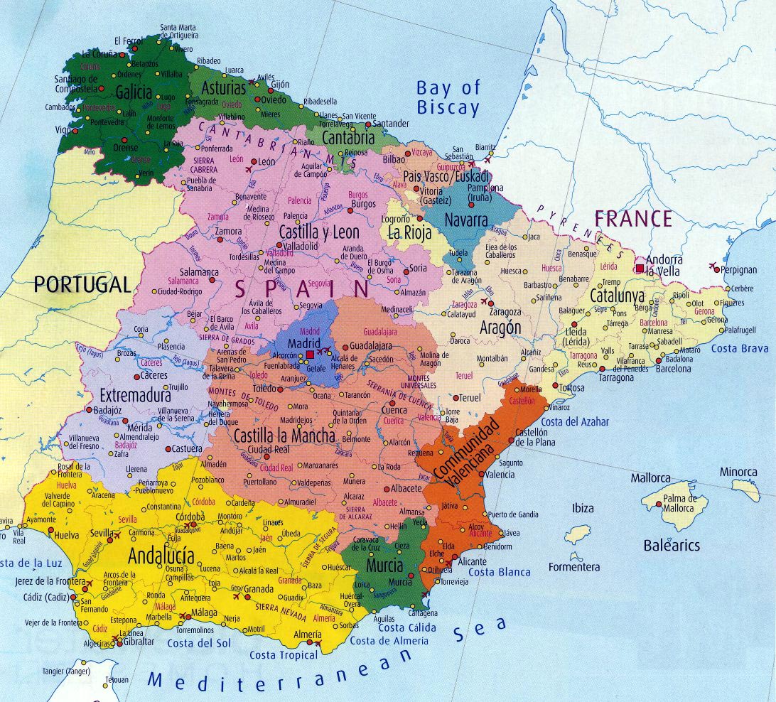 Spain Maps Printable Maps of Spain for Download Map England And Spain