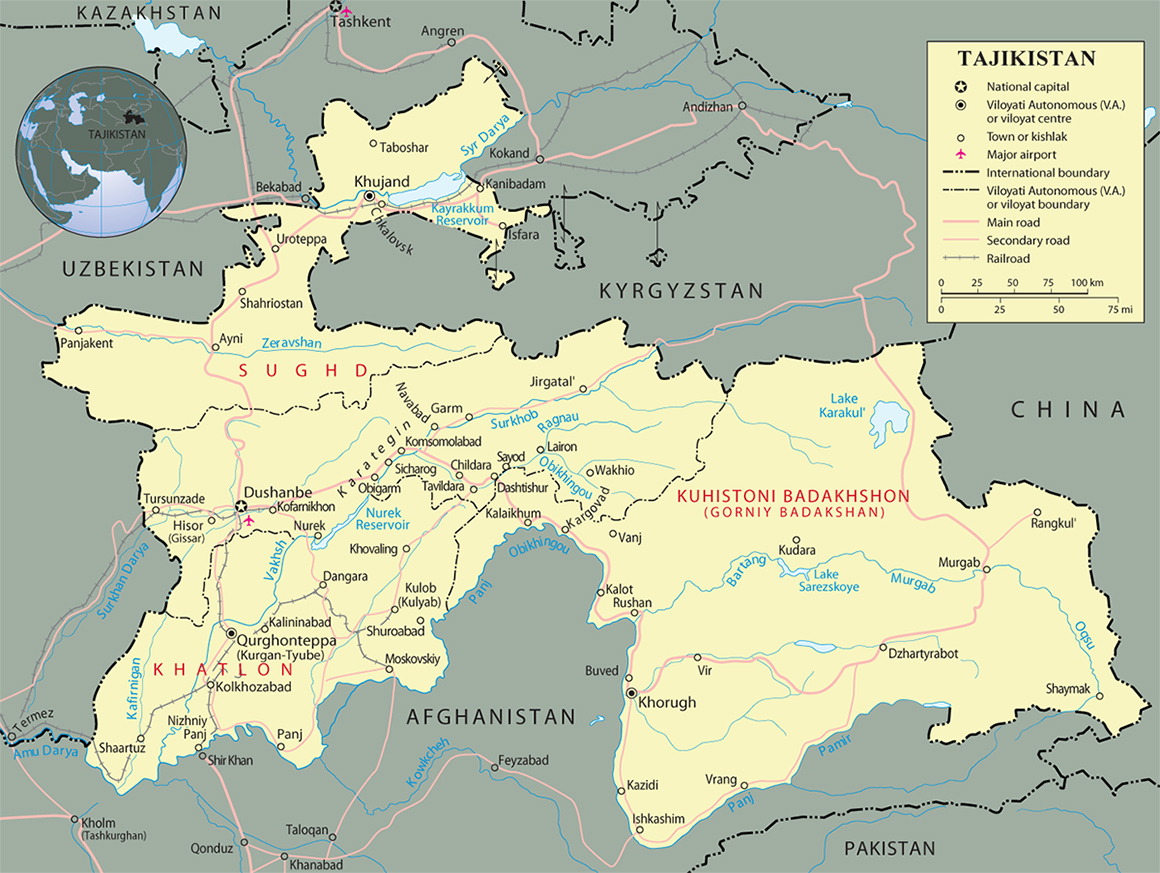 Где находится таджикский. Карта Республики Таджикистан. Таджикистан карта географическая. Реки Таджикистана на карте. Географическая карта Республики Таджикистан.
