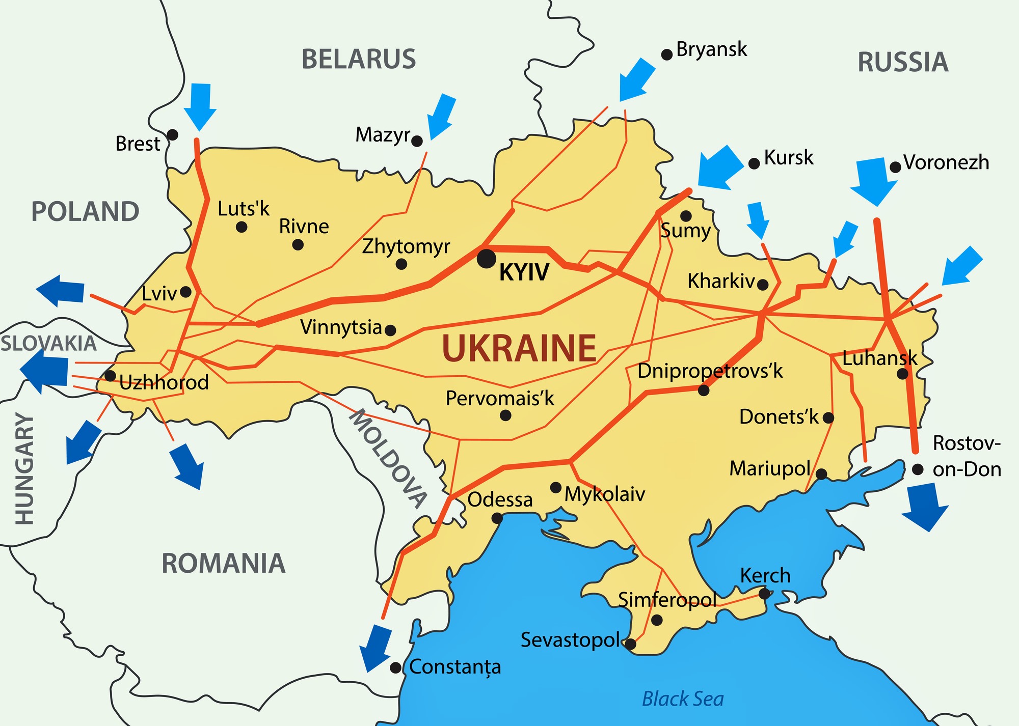 Karten von Ukraine | Karten von Ukraine zum Herunterladen und Drucken