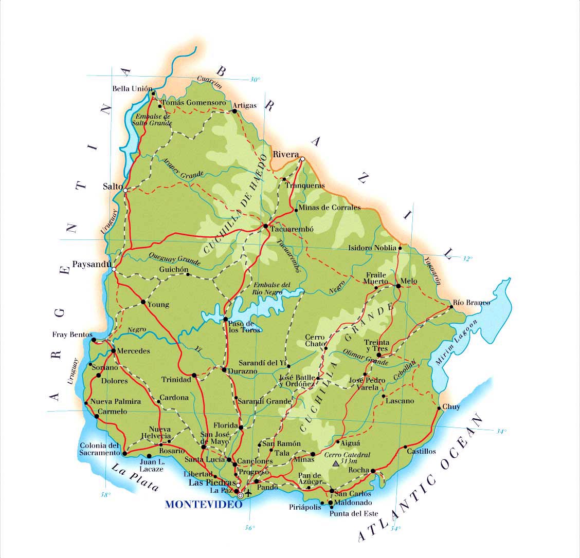 Mapas Imprimidos de Uruguay con Posibilidad de Descargar