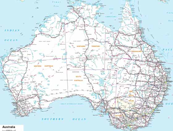 Detailed map of Australia