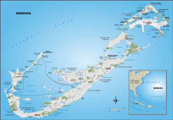 Detailed map of Bermuda