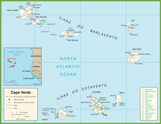 Detailed map Cape Verde