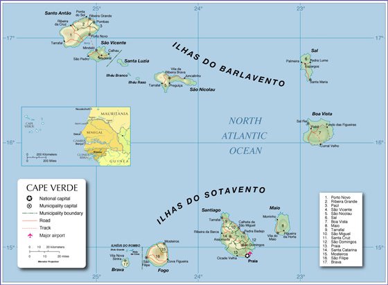 Detailed map of Cape Verde