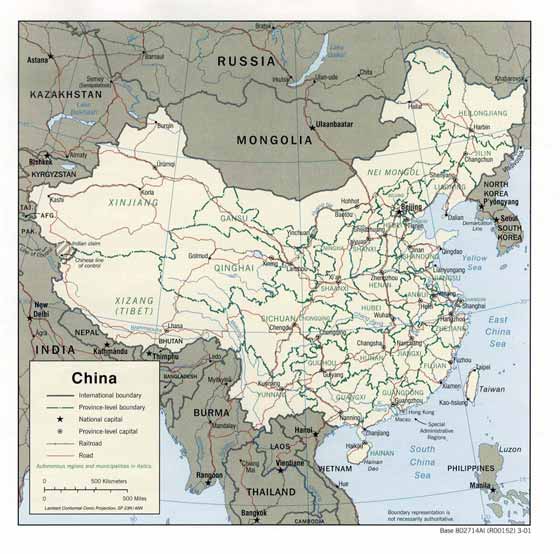 Große Karte von China