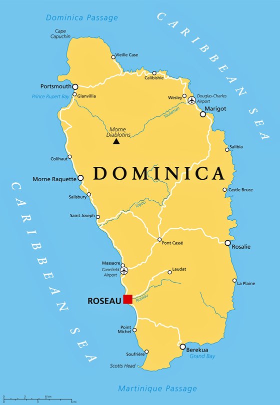 Детальная карта Доминики