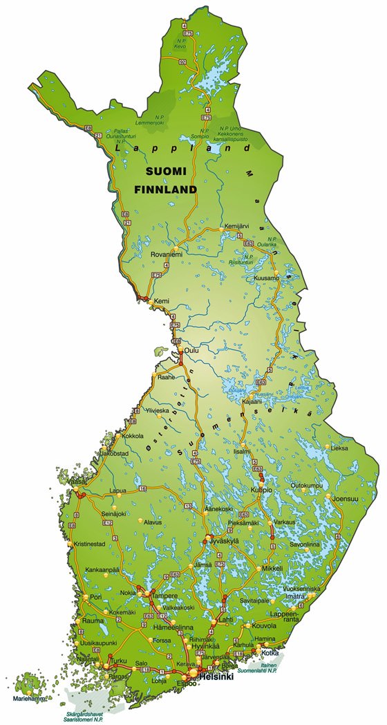 finland tourism map