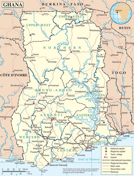 Large map of Ghana