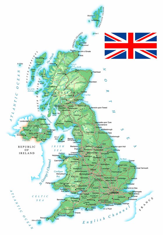 Kaart van Groot-Brittannie