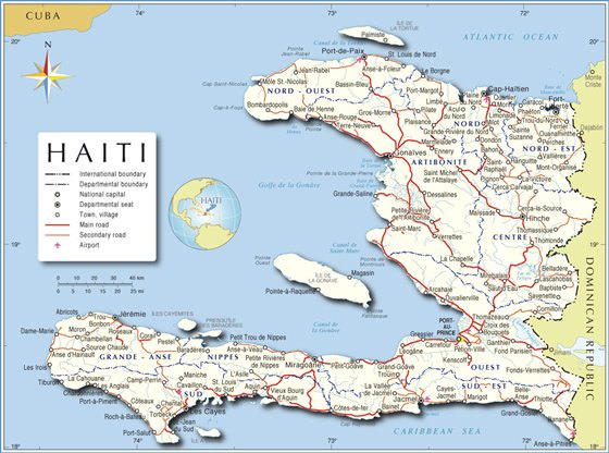 Детальная карта Гаити