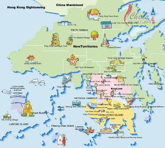 Large map of Hong Kong