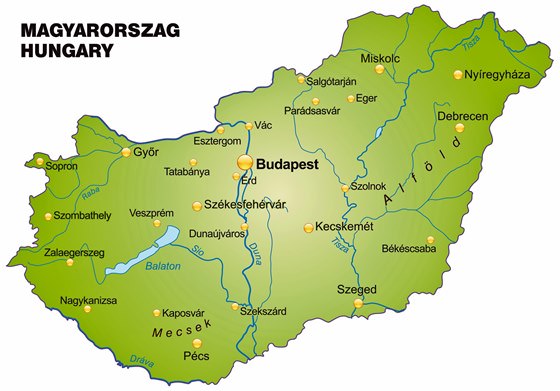 Large map of Hungary
