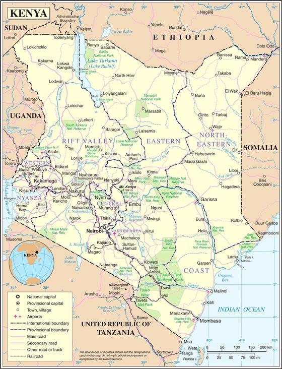 Large map of Kenya