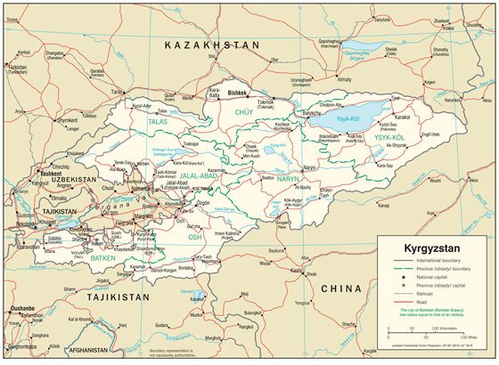 Large map of Kyrgyzstan