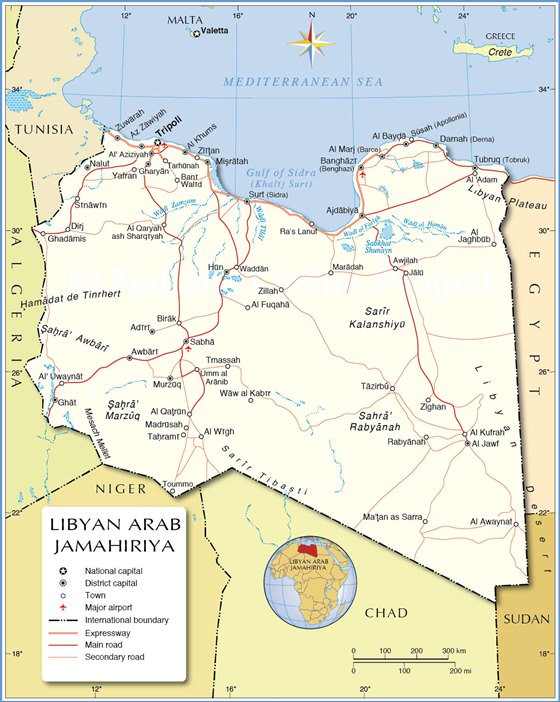Large map of Libya