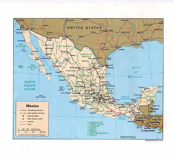 Detailed map of Mexico