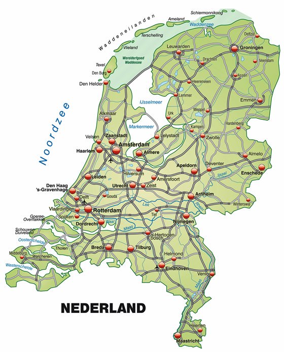 Plattegrond van Nederland